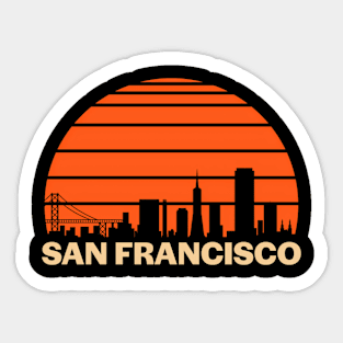 San Francisco California Skyline Sticker